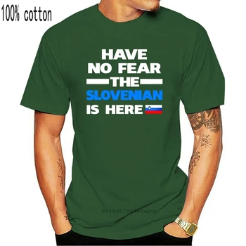 Žiadny Strach Slovinský Je Tu Slovinsko Pride Bavlna Krátky Rukáv T-Shirt Pre Mužov - 6 Farieb