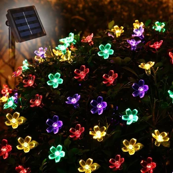 50 LED Solárne garland Svetlo Medi String Nepremokavé vonkajšie vianočné dekorácie string svetlo víla svetlo Party, Svadba, Sviatok