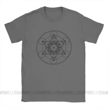 Metatrons Kocka Kvet Života T Shirt pánske Bavlnené Blázon T-Shirt Posvätná Geometria Magic Mandala Tričko Krátky Rukáv Topy Darček