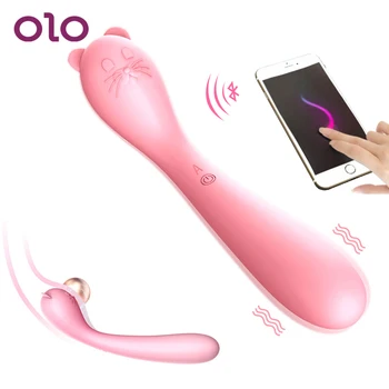 OLO G-spot Masáž USB nabíjanie Silikónové Myši Vibrátor APLIKÁCIU Bluetooth Bezdrôtové Diaľkové ovládanie 8 Frekvencia Sexuálne Hračky pre Ženy