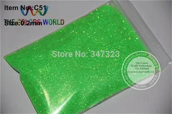 TCH1739 veľkoobchod 0,2 mm 008 veľkosť Shinning Neon Rainbown Dúhové Zelenej Farby, jemný Lesk Prášok