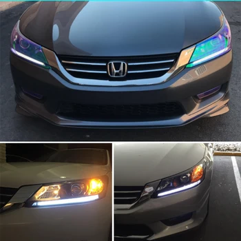Gtinthebox Pre Honda Accord biely Reflektor LED Svetlá pre Denné svietenie LED Retrofit Montáž Na roky 2013-Honda Accord Sedan