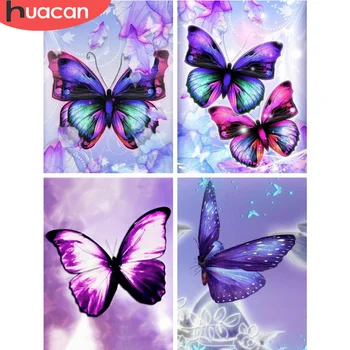 HUACAN 5D DIY Plné Námestie Diamond Maľby Zvierat Motýľ Mozaiky Diamond Výšivky Výzdoba Domov Obraz Drahokamu Ručné