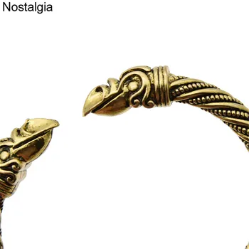 Nostalgia Vikingos Odin Raven Hlavy Pulseira Viking Šperky Pánske Ruky Putá Otvoriť Nechtov Náramok Vikingo Náramok Jwelry Pre Ženy