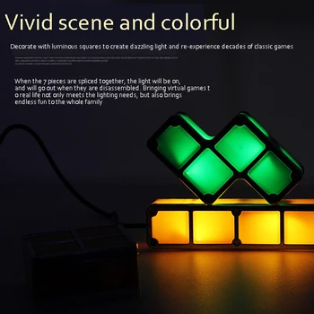 Tetris Lampa Led Svietiace Nočné Svetlo Vianočný Darček Nové Podivné Tvorivé Deti Diy Hračka Stolná Lampa
