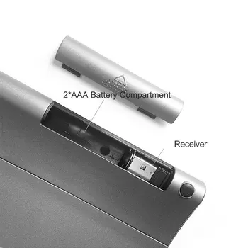 Mini 2.4 G Ultra-tenká Bezdrôtová Klávesnica S Číslom Touchpad Numerická Klávesnica pre Windows Tablet pracovnej Plochy Notebooku, PC 59 Tlačidlá Sliver