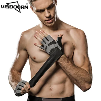 Veidoorn Profesionálne športové fitness vo vzpieraní telocvični rukavice non-slip zápästie zábal ochrana priedušná cvičenie rukavice