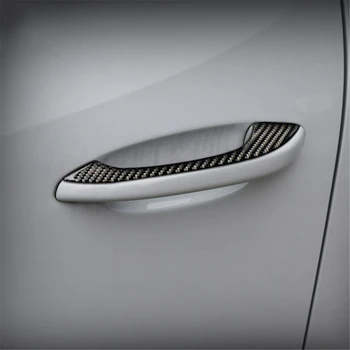 Auto Nálepky pre Porsche Cayenne Macan 2011-2018 kľučky Dekorácie Kryt Dvere Chytiť Bar Výbava Uhlíkových Vlákien Auto Príslušenstvo