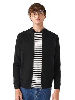 SEMIR 2020 zimné nový sveter mužov čierny golier na zips, sveter kórejský business bežné sveter pre človeka
