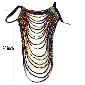 Africké textílie náhrdelník pre ženy tlač vosk zabalené Ankara šperky, módne etnických šperky vrstva náhrdelník
