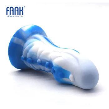 FAAK farebné análny plug silikónový zadok plug s prísavkou biela modrá pumpy sexuálne hračky pre mužov, ženy pošvy masturbovať análny vibrátor