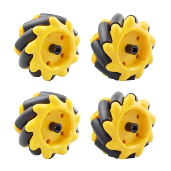 Žltá 60 mm Mecanum Kolesa Omni-directional Pneumatiky s 4pcs Legos Motorových Konektor pre Pc Raspberry Pi DIY RC Hračky Časti