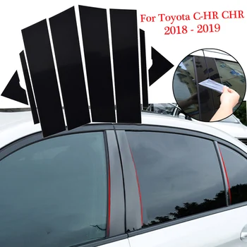 1 Sada BC Pilier Samolepky Pre Toyota C-H CHR 2018-2019 Auto pilier Nálepky Black BC Stĺpec Kryt Sklon Líšt Auto Samolepky