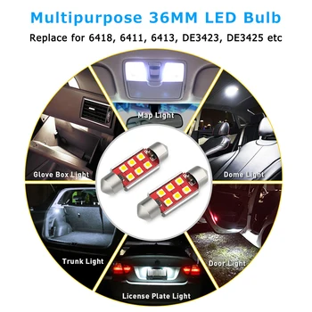 2x C5W LED CANBUS Žiarovka Vlkovcový 36 mm 4014 SMD Auto vnútorné Osvetlenie špz Lampa Pre VW Passat B5 B6 B7 B8 B5.5 Golf MK4 MK7