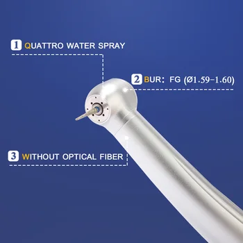 Zubné vysokej rýchlosti ruky kus vzduchu rotor turbíny handpiece quattro rozstrekovaný non-optické pripojenie 2/4 otvory v zubnom kresle zariadenia