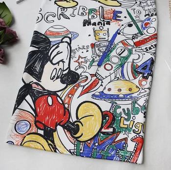 Letné dámske Ceruzku sukne Mickey 2020 Nové Kreslené Myši Tlač Vysoký Štíhly Pás Sukne Ženy, Mladé Dievča, Zimný Žena Falda