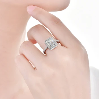 OEVAS Šumivé 6 karát vysokým počtom atómov uhlíka Diamant snubné prstene pre ženy 925 Sterling silver šperky, Zásnubné večierok Bague femme