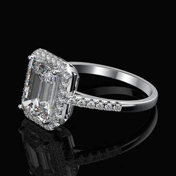 OEVAS Šumivé 6 karát vysokým počtom atómov uhlíka Diamant snubné prstene pre ženy 925 Sterling silver šperky, Zásnubné večierok Bague femme