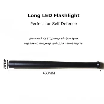 Self Defense Baterka Taktické Stick XPE Q5 LED, 3 Režimy Hliníkové Pochodeň Svetla Baseball Bat Lampa + 18650 Batérie + Nabíjačka