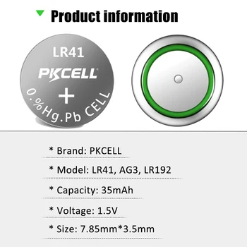 200Pcs 1,5 V Tlačidlo okrúhlu AG3 LR41 192 Alkalické Tlačidlo Mince Batérie Pre Kalkulačky Fotoaparáty, Hodinky, Hry PKCELL