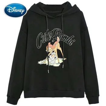 Mikina Disney Módne Bambi Jeleň Králik Thumper Karikatúra Tlače Hoodies Pulóver Streetwear Harajuku Ženy S Kapucňou Topy Žena