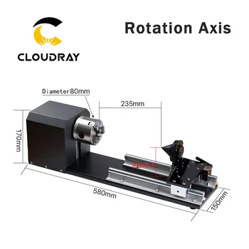 Cloudray Rotačné Rytie Prílohu s Skľučovadla Stepper Motory pre Laserové Gravírovanie Rezací Stroj Model B