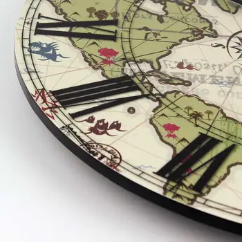 Moderný svet mapu štúdia miestnosti dekorácie stlmiť nástenné hodiny módne deti miestnosti, dekoratívne nástenné hodiny hodinky deti darčeky