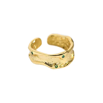 Kinel pravého Striebra 925 Šperky CZ Krúžky Minimalistický Nepravidelný 18K Zlata Otvorenie Prstene pre Ženy Módne luxusné Darčeky