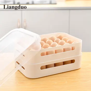 Liangduo 24 Mriežky Ostrejšie Plastové Vajíčko Kontajner Prípade, Chladničky Na Uskladnenie Potravín Box Kuchyňa Chladnička Nástroje Prenosné Vajcia Organizátor
