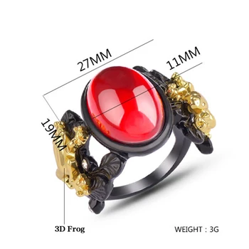 Kinel 2021 Nové Módne Zeleného Kameňa Krúžok Pre Ženy Kolokačných Zlato 3D Žaby Zvierat Krúžok Vintage Svadba Šperky Drop Shipping