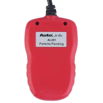 Silný AL301 AutoLink OBDII/MÔŽE Code Reader Gumu Diagnostický Nástroj Auto Auto Nástroj Red Hot Predaj
