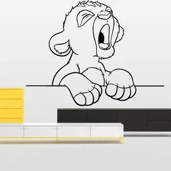 Lion King Stenu Odtlačkový Roztomilý Simba Cartoon Samolepky na Stenu pre Deti Detská Izba Detská Spálňa Interiérové Dekorácie na Stenu Umenie S491