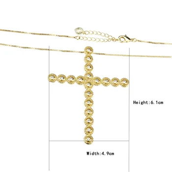 SUNSLL Nové zlatá/Strieborná farba náhrdelník medi náhrdelník bielymi zirkónmi náhrdelník klasický kríž náhrdelník s príveskom, Šperky darček