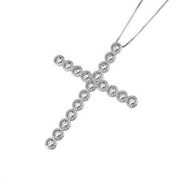 SUNSLL Nové zlatá/Strieborná farba náhrdelník medi náhrdelník bielymi zirkónmi náhrdelník klasický kríž náhrdelník s príveskom, Šperky darček