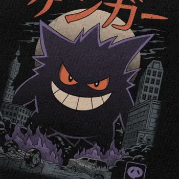 90. rokov Gengar Kaiju T Shirt Mužov Japonské Anime Tričko pre Mužov Krátke Rukávy Cartoon Ghost Komédia T-shirt Anime Pocket Monster Čaj