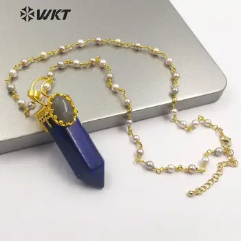 WT-N1183 prírodné perly korálky reťazca Náhrdelník špeciálne ceruzky tvar ručné zlatý Prívesok Náhrdelník ženy Šperky