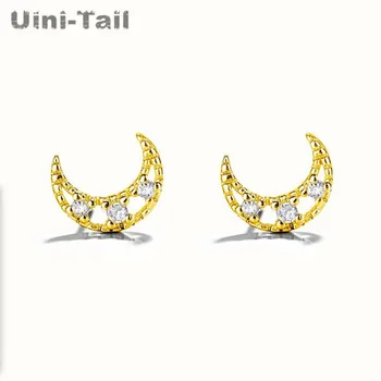 Uini-Chvost hot predaj nových 925 sterling silver roztomilý duté mesiac micro ušné štuple temperament módny trend vysoko kvalitné šperky ED816