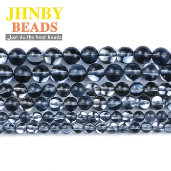 JHNBY Black Labradorit Prírodné ShimmerStone 6/8/10 MM Charms Kolo Dištančné Voľné korálky pre Šperky robiť náramky DIY Zistenia