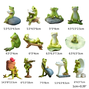 1Pc Ručne Vyrobené Roztomilý Pokojnej Žaba Akčná Hračka Údaje Model Domácej detskej Izbe Stôl Dekorácie