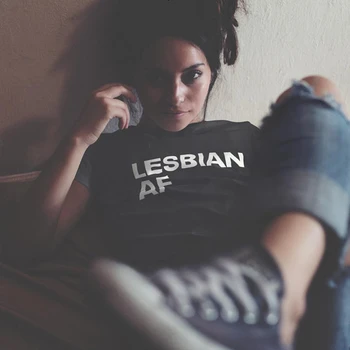 Lesbické AF Multi-Farebné t-shirt ženy móda grunge tumblr tees vtipný slogan vintage camisetas feministe topy tričko - K026