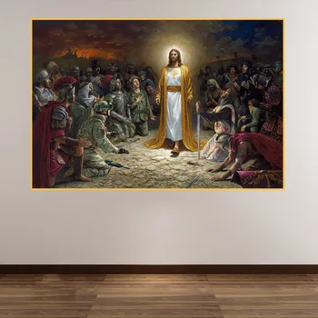 Christian Ježiš Zachráni Svet Plátno na Maľovanie Cuadros Plagáty Vytlačí na Stenu Umenia pre Obývacia Izba Domova (Bez Rámu)