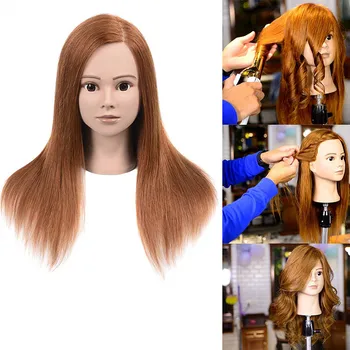 Pravé ľudské vlasy žena styling kati školenia hlava figuríny bábika manikin hlavu s 16 cm dlhé ľudské vlasy