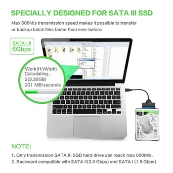 Usb SATA Kábel SATA 3 rozhraním Usb 3.0 Adaptér, Počítač, Káble, Konektory Usb SATA Kábel Adaptéra Podporu 2.5 Palcov Ssd Hdd Pevný Disk