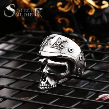 Ocele vojak astronaut lebky krúžok pre nehrdzavejúcej ocele cool fashion titánové ocele punk biker šperky