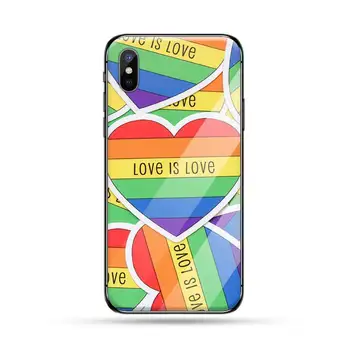 Gay, Lesbian lesbičiek, homosexuálov Dúhový Pride farba Čierna Prípade mobilného Telefónu Tvrdeného skla Pre iphone 5C 6 6 7 8 plus X XS XR 11 PRO MAX