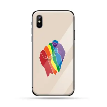 Gay, Lesbian lesbičiek, homosexuálov Dúhový Pride farba Čierna Prípade mobilného Telefónu Tvrdeného skla Pre iphone 5C 6 6 7 8 plus X XS XR 11 PRO MAX