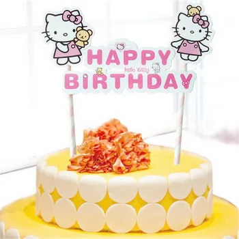 Tortu vňaťou happy birthday dekorácie deti strana navrhne osobné minnie mickey tortu vňaťou vlajka cupcake mulčovače