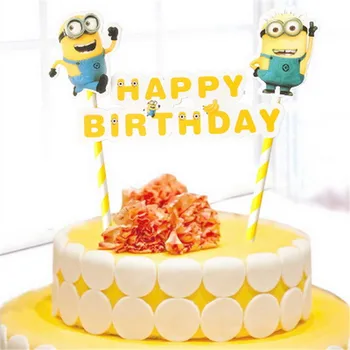 Tortu vňaťou happy birthday dekorácie deti strana navrhne osobné minnie mickey tortu vňaťou vlajka cupcake mulčovače