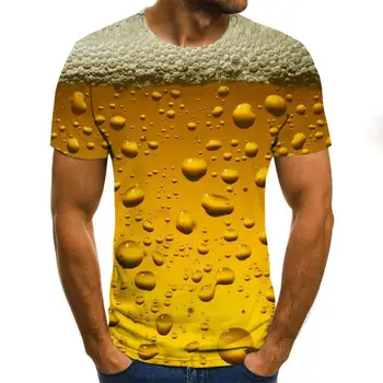 2020 pivo 3D tlač T-shirt, list muž zábavné novinka 3D model T-tričko krátky rukáv top pánske a dámske oblečenie