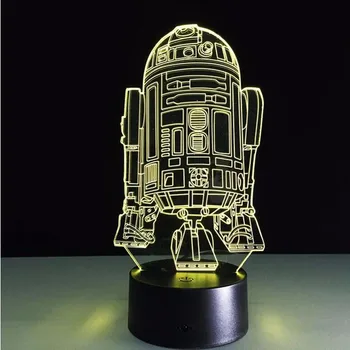 Stars Wars Model 3D LED Nočné Svetlo Tvorivé Usb Remote Stôl, stolná Lampa Domov Osvetlenie 7 Farieb changingh Luminaria Deti Darčeky